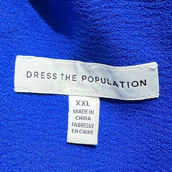Dress the Population Tiffany One-Shoulder Midi Dress Women's Plus XXL Blue NWOT - Picture 7 of 11
